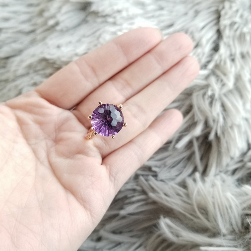 🔥LAST 1🔥NEW STUNNING ROSE GOLD PLATED AMETHYST RING - Picture 16 of 16
